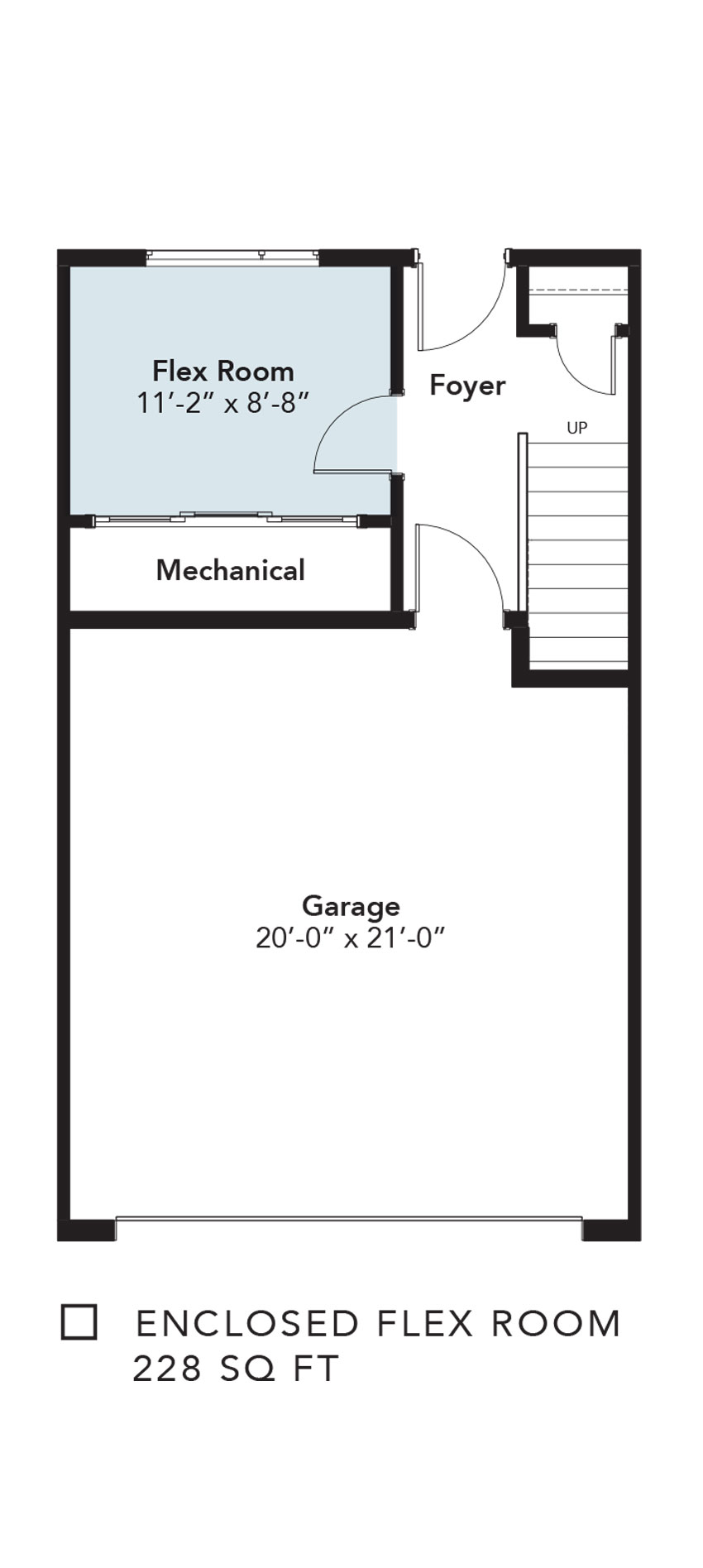 Langley Basement Enclosed Flex Room Option