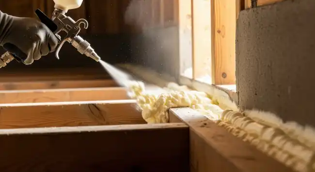 Spray foam insulation application
