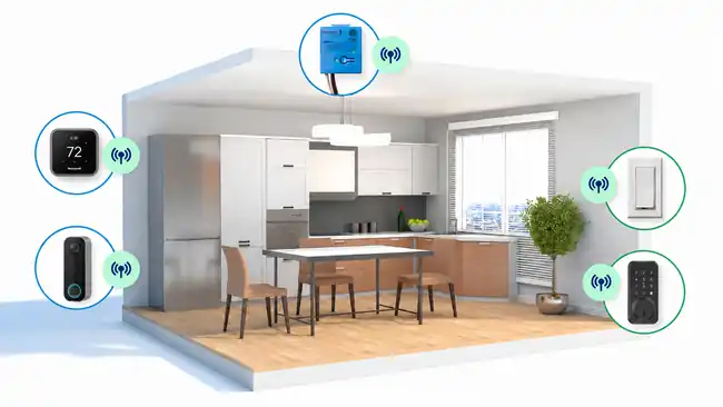 Landmark smart home technology illustration