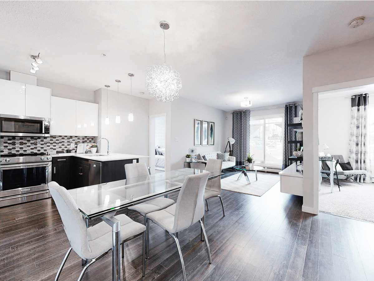 Oakham Show Home in Village at Walker Lakes Condos Community Edmonton